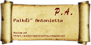 Palkó Antonietta névjegykártya